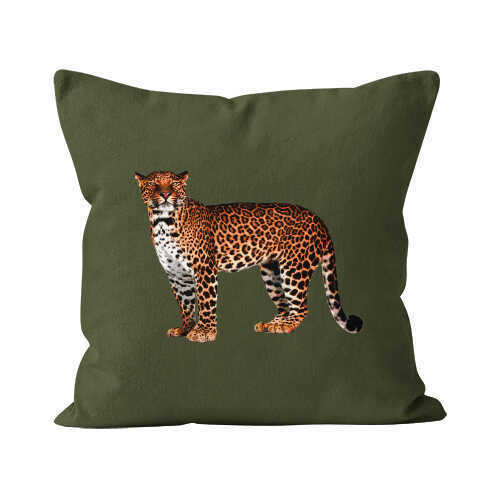 Velvet Pillow - Luxury Vegan - Solitude Pantera Forest Left Facing