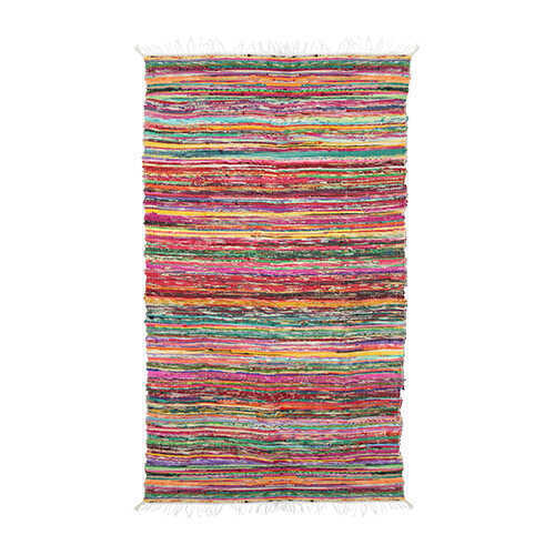 Chindi Rug with White Fringe