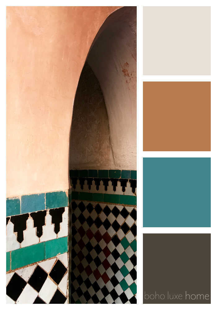 During our recent travels, Morocco's landscapes, fabrics, architecture and people inspired us to create some color palettes of our own. Each of these 38 photos from Morocco tells a travel story - and has inspired its own unique color palette. Use these color ways to start planning your wall colors, your decor, your outfit or any color scheme.