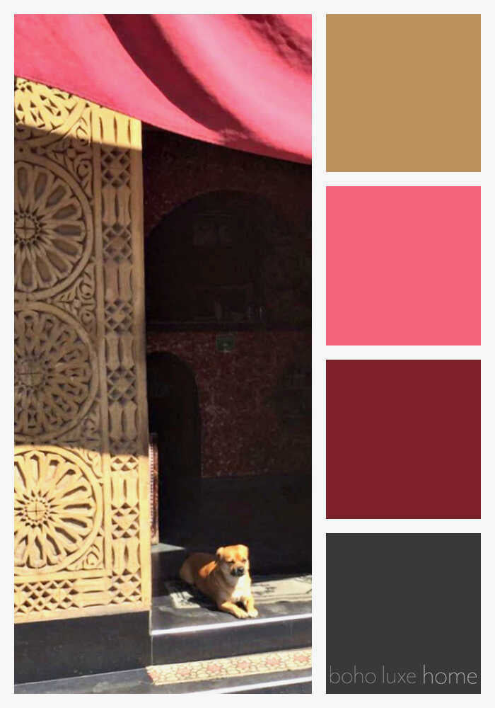 During our recent travels, Morocco's landscapes, fabrics, architecture and people inspired us to create some color palettes of our own. Each of these 38 photos from Morocco tells a travel story - and has inspired its own unique color palette. Use these color ways to start planning your wall colors, your decor, your outfit or any color scheme.