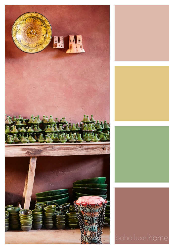 During our recent travels, Morocco's landscapes, fabrics, architecture and people inspired us to create some color palettes of our own. Each of these 38 photos from Morocco tells a travel story - and has inspired its own unique color palette. Use these color ways to start planning your wall colors, your decor, your outfit or any color scheme.