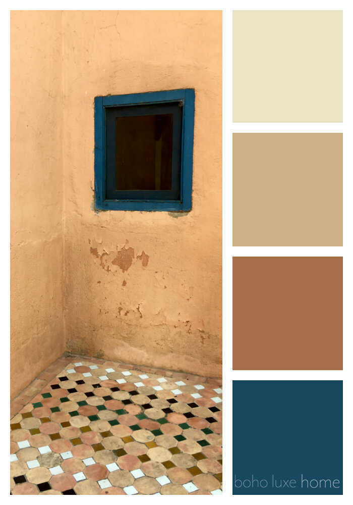 During our recent travels, Morocco's landscapes, fabrics, architecture and people inspired us to create some color palettes of our own. Each of these 38 photos from Morocco tells a travel story - and has inspired its own unique color palette. Use these color ways to start planning your wall colors, your decor, your outfit or any color scheme.