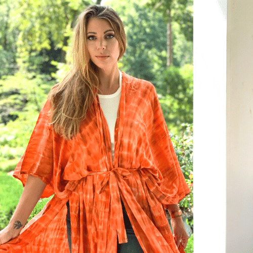 Hand-Dyed Balinese Kimono - Orange