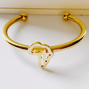 Large Gold Stainless Steel Arm Cuff Bracelet