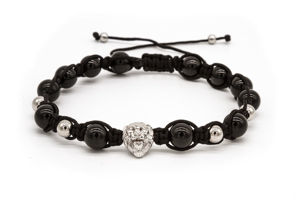 uncommon-mens-beads-bracelet-one-silver-lion-charm-black-onyx-beads