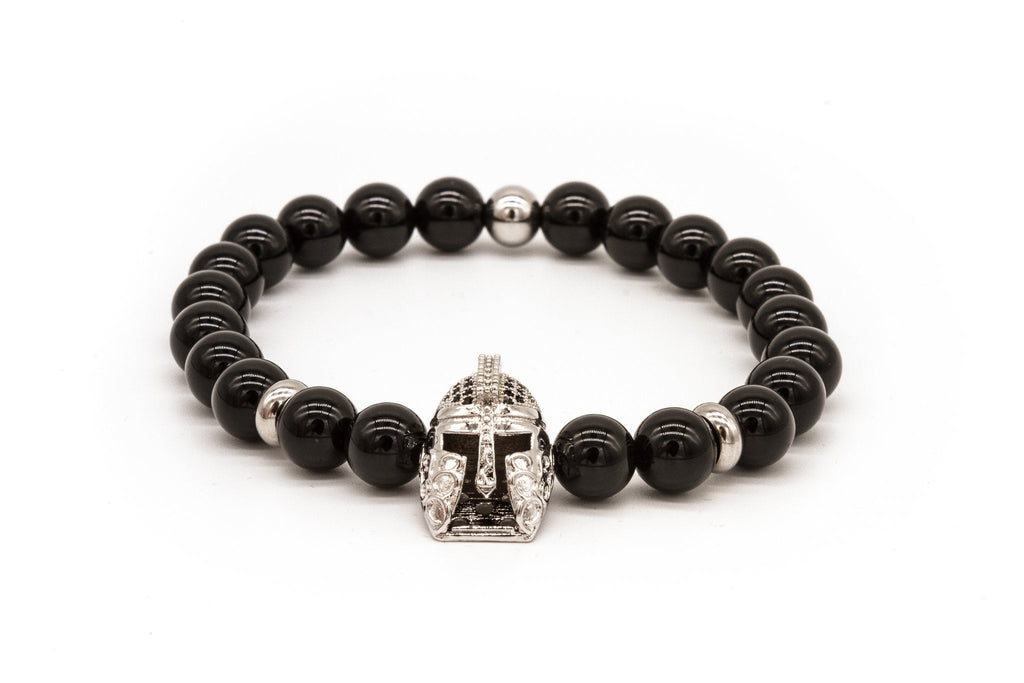 uncommon-mens-beads-bracelet-one-gold-jeweled-warrior-charm-black-onyx-beads