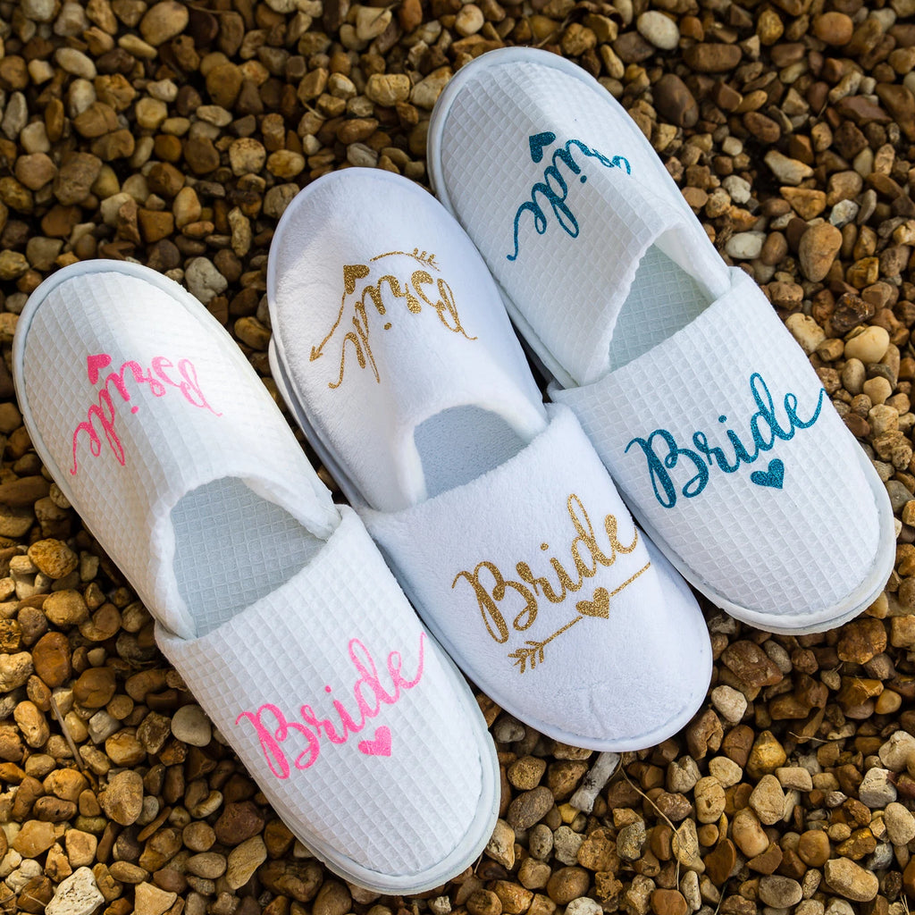 personalized bridal slippers