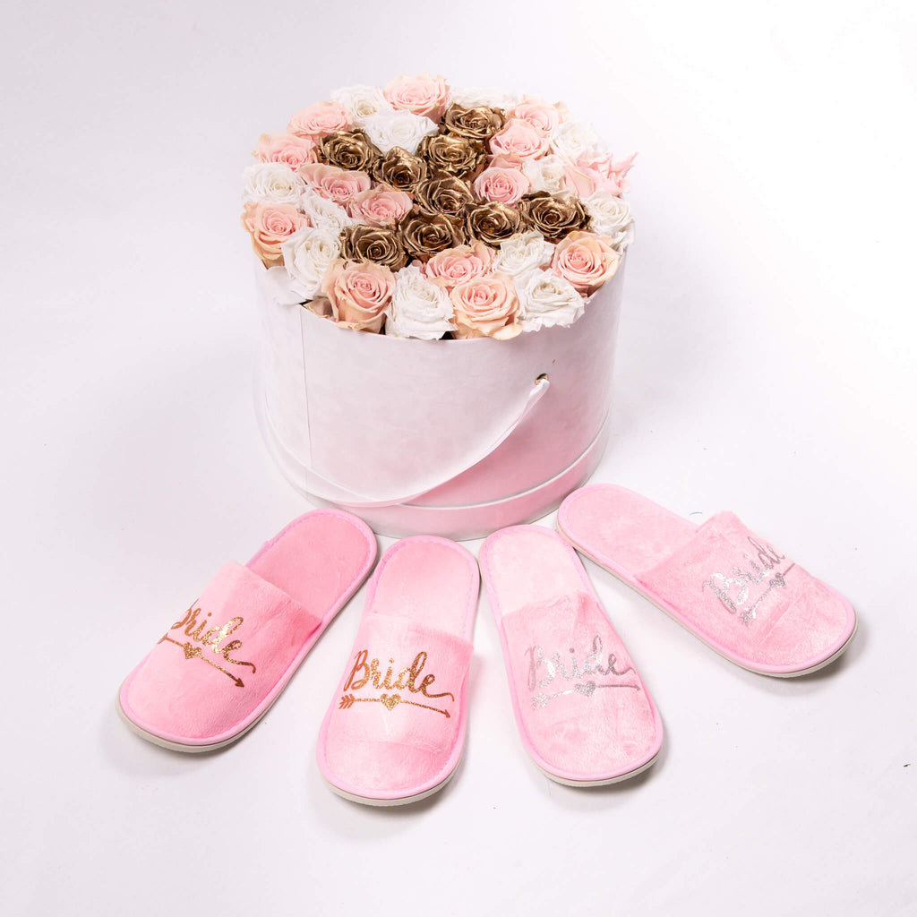 pink bridesmaid slippers