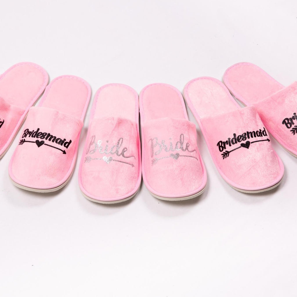 Pink Personalized Slippers– Bridesmaid 