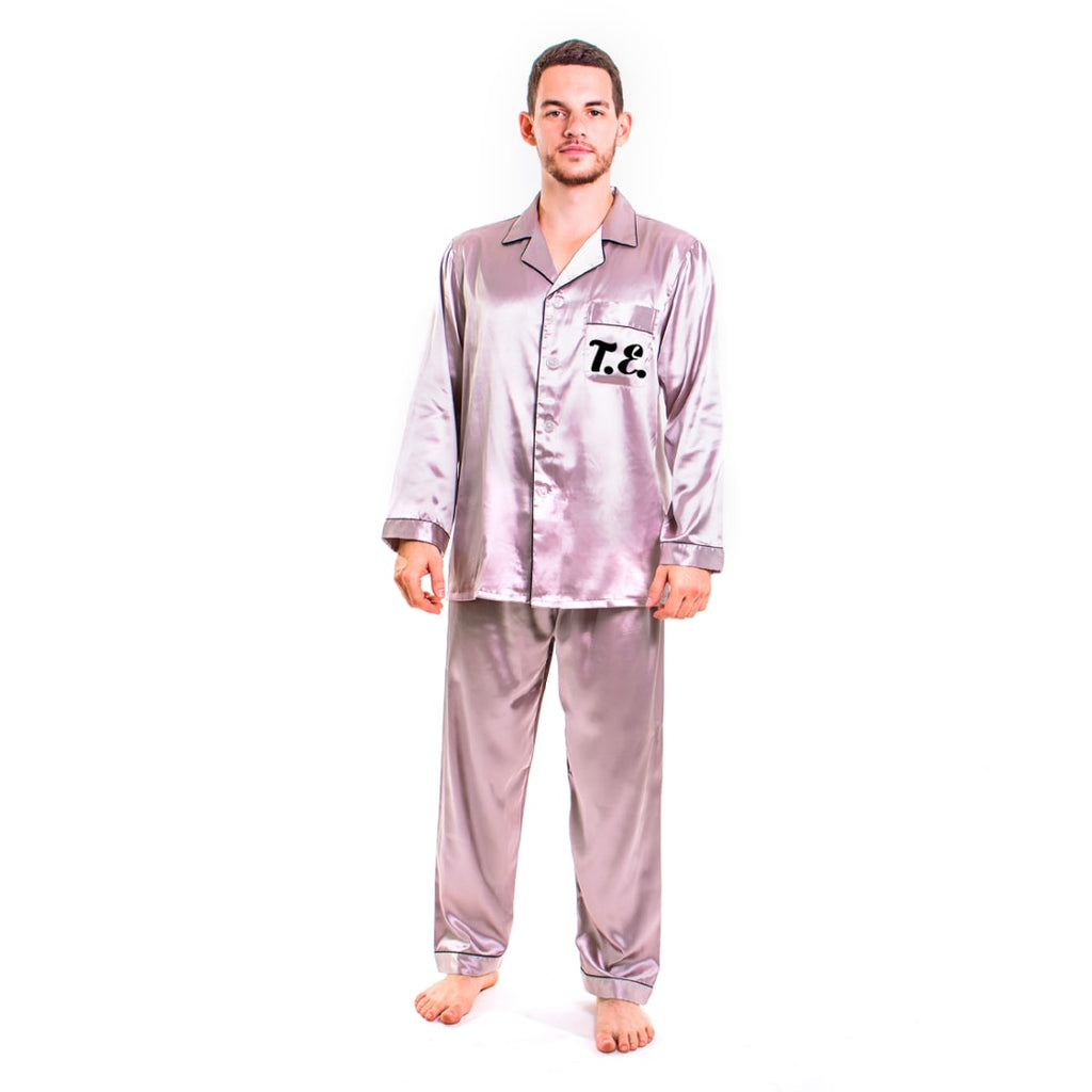 Men’s satin pajamas long sleeves + pants, Personalized Men's Satin ...