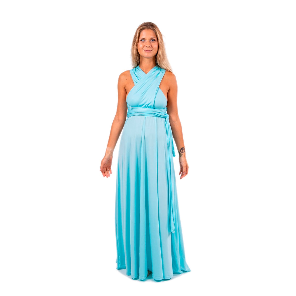 infinity dress teal blue