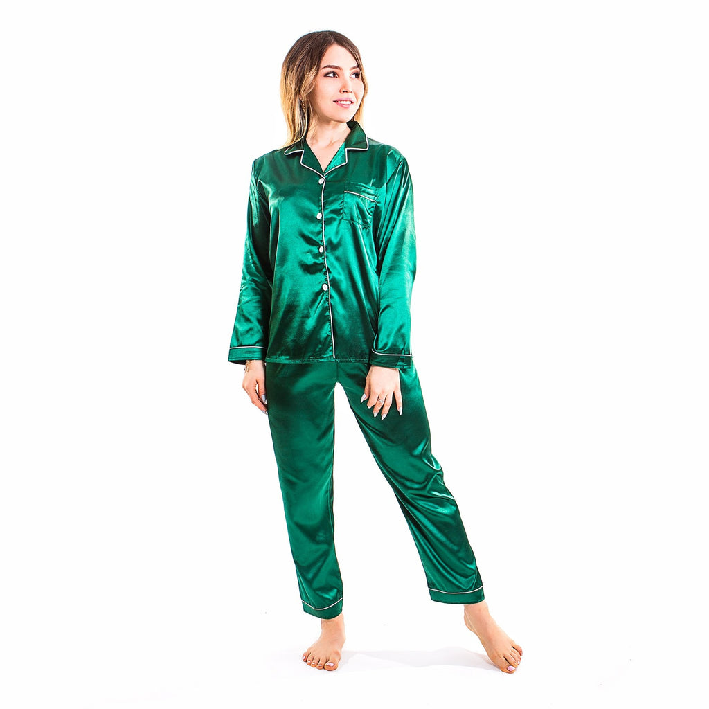 Satin Team Bride Pajamas Long Sleeves + Pants, Bridesmaid Pajamas ...