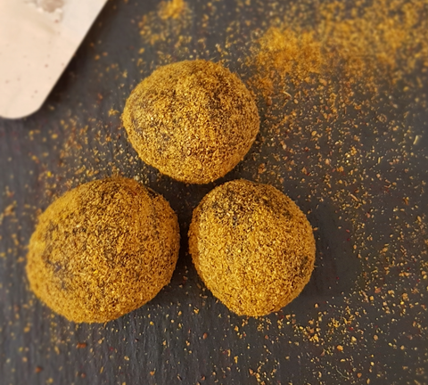 Protein balls Sanddorn Fruchtpulver