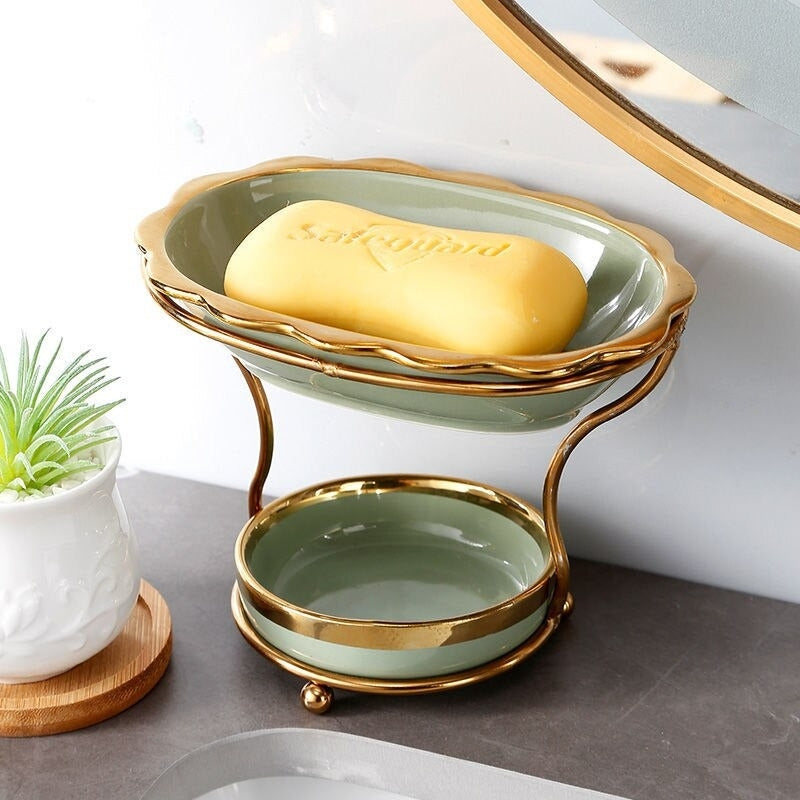 Bathroom Soap Dish Light Luxury Soap Holder Toilet Soap Tray Kitchen Box  Container Style Savon Rack Household Accessories