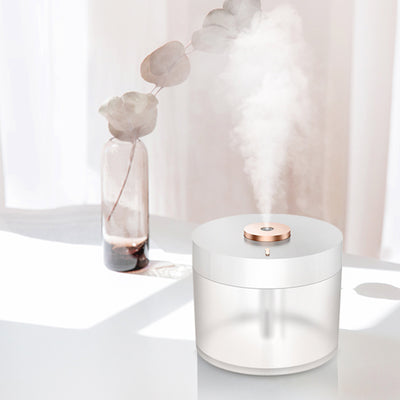 Smoke from Ultrasonic Aroma Diffuser and colorful light on black background.  Color Steam moving in d, Stock Footage