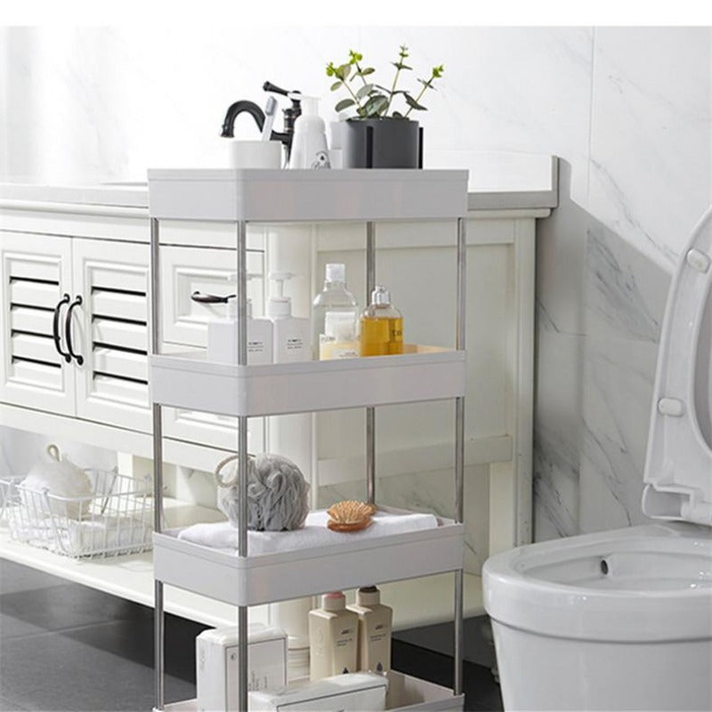 Nordic Style Shower Room Toilet Floor Rack Durable Living Room Storage  Cabinet Acrylic Corner Shelf for