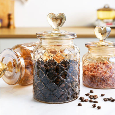 Diamond Inspired Glass Jar - With Acacia Wood Lid - More Than Just Storage  from Apollo Box