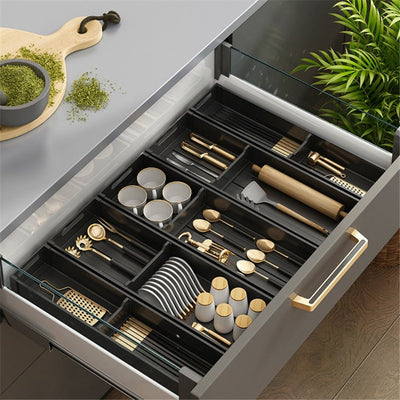 Gray Acrylic Modular Drawer Organizer Boxes