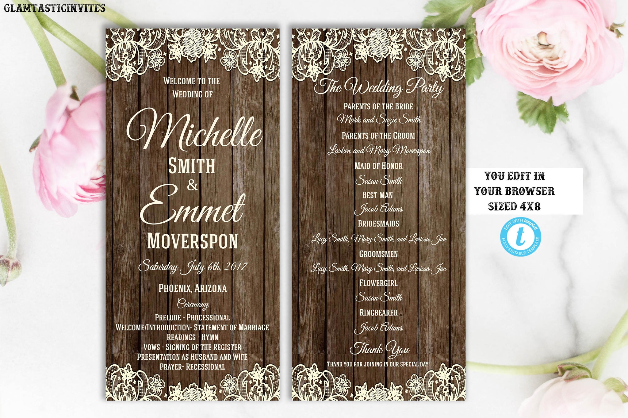 Wedding Programs Rustic Online Wedding Programs Cheap Wedding