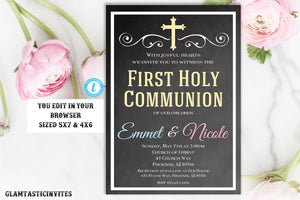 First Holy Communion Invitation Templates Free Greetings