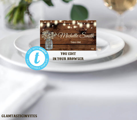 Place Cards Escort Cards Glamtasticinvites