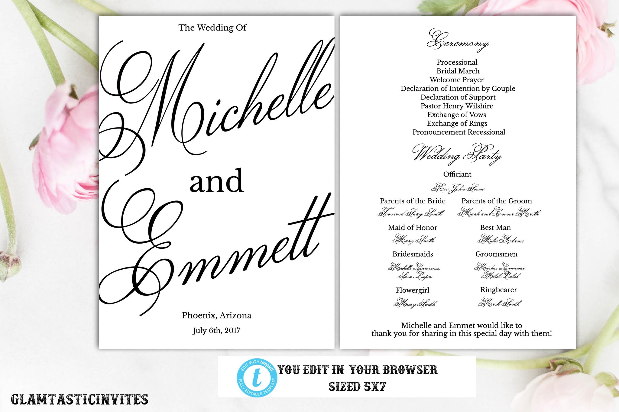 free downloadable templates for wedding programs