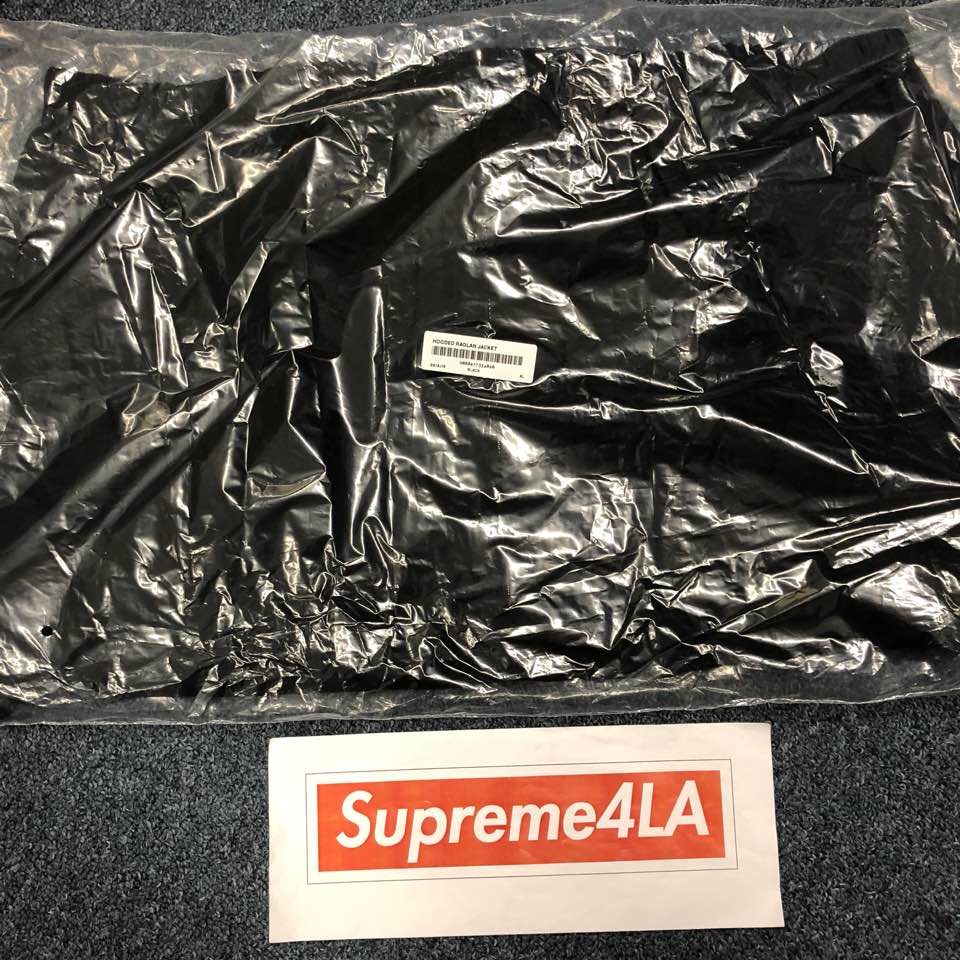 supreme cotton hooded raglan jacket black