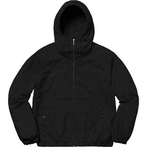 supreme cotton hooded raglan jacket black
