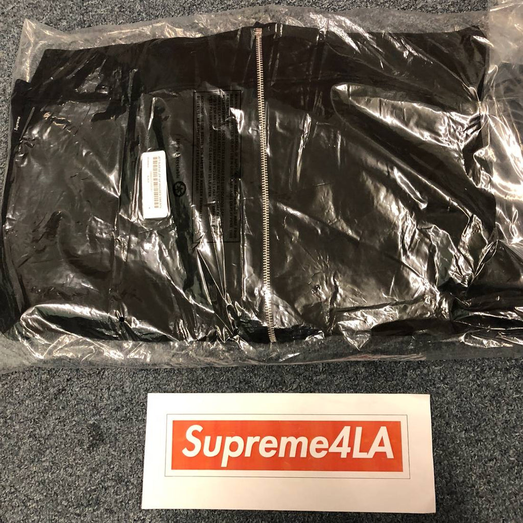 supreme jet sleeve zip up hooded sweatshirt black