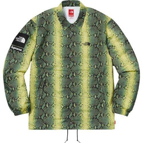 supreme the north face snakeskin taped seam coaches jacket green