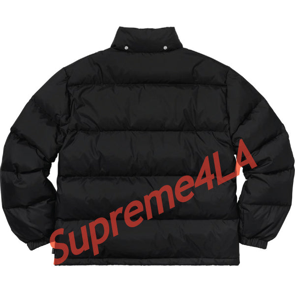 supreme stripe panel down jacket black