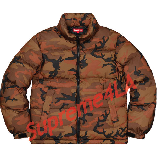 supreme reflective camo down jacket