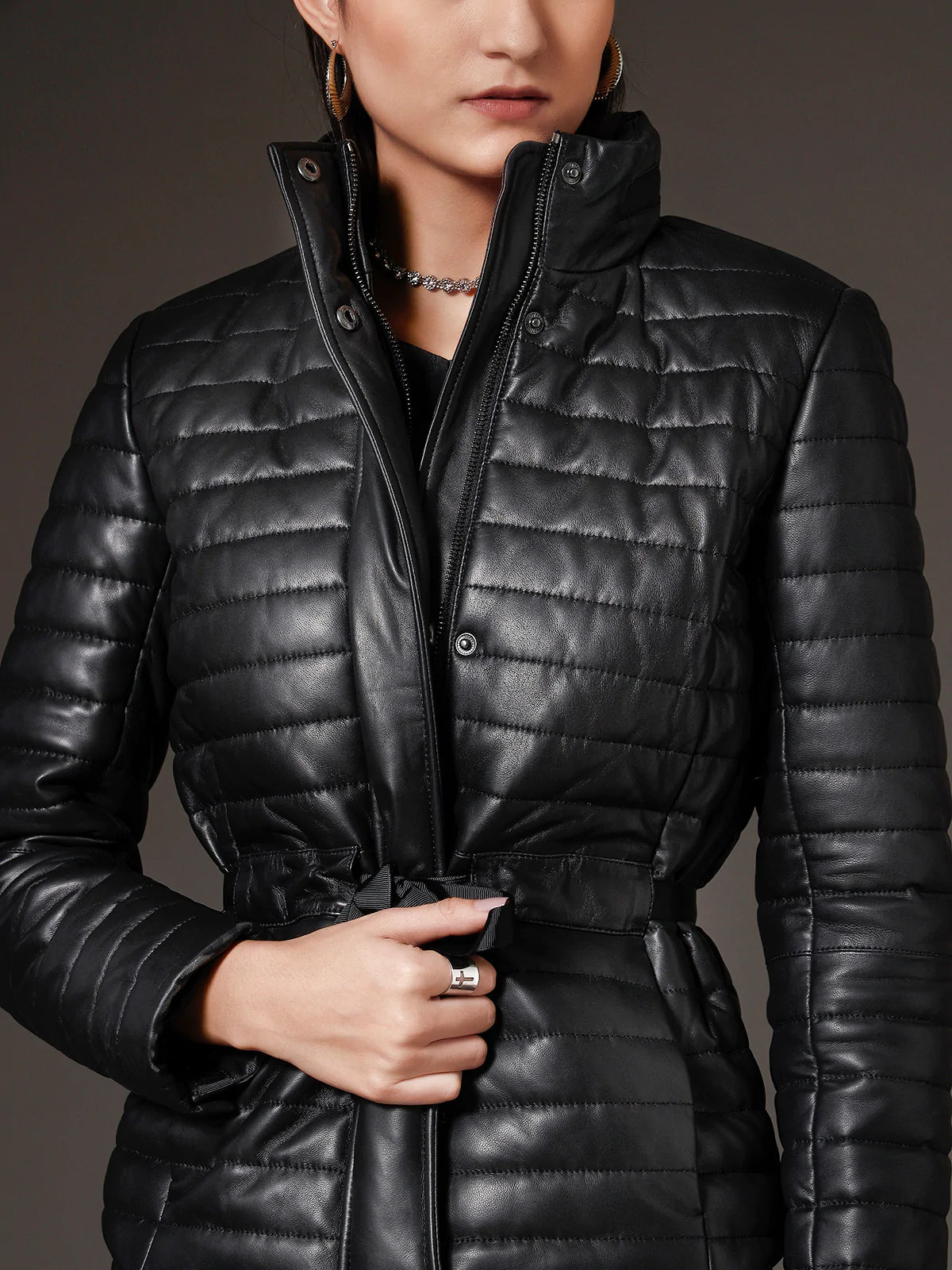 Women's  Leather Katie Quilted Jacket