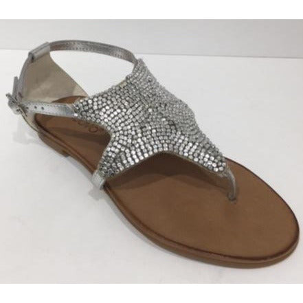 Italian Leather  and Beaded Sandal IN6377