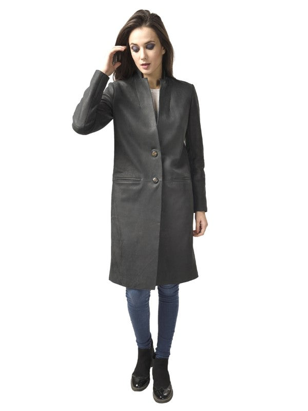 Women's Catherine Long Leather Coat