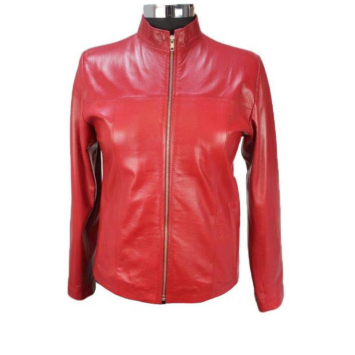 Women's Zip Leather Jacket  SI037L- Siricco Made in Australia