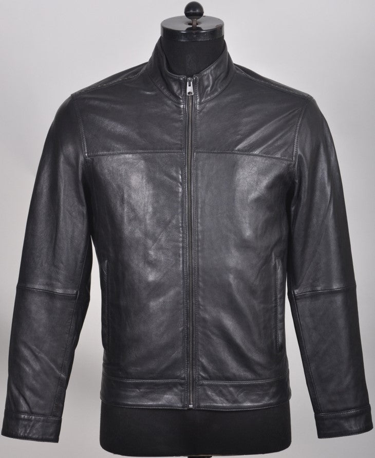 Men's Zip Leather Jacket - Wesley