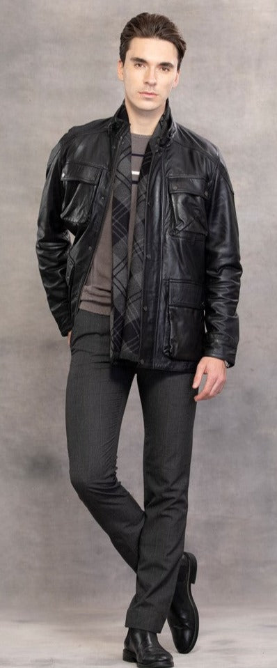 Dennis Men's Lambskin Utility Jacket