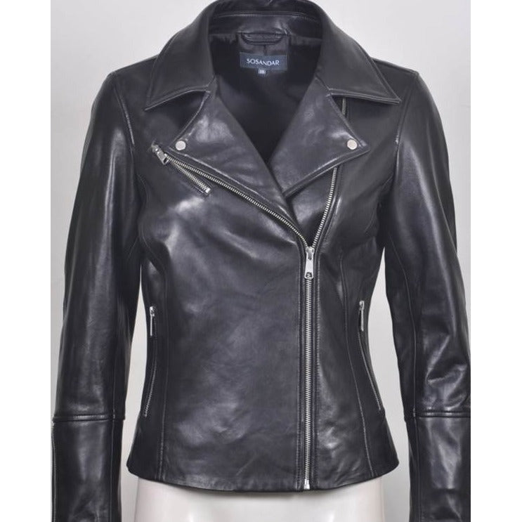 Women's Italian Leather Biker Jacket  SA170R01