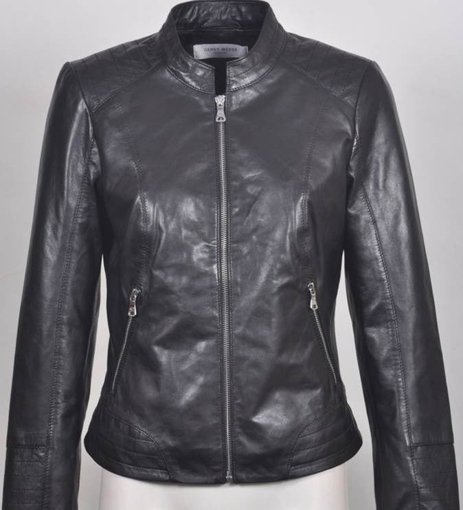 Women's Italian Leather Zip Jacket SR330035