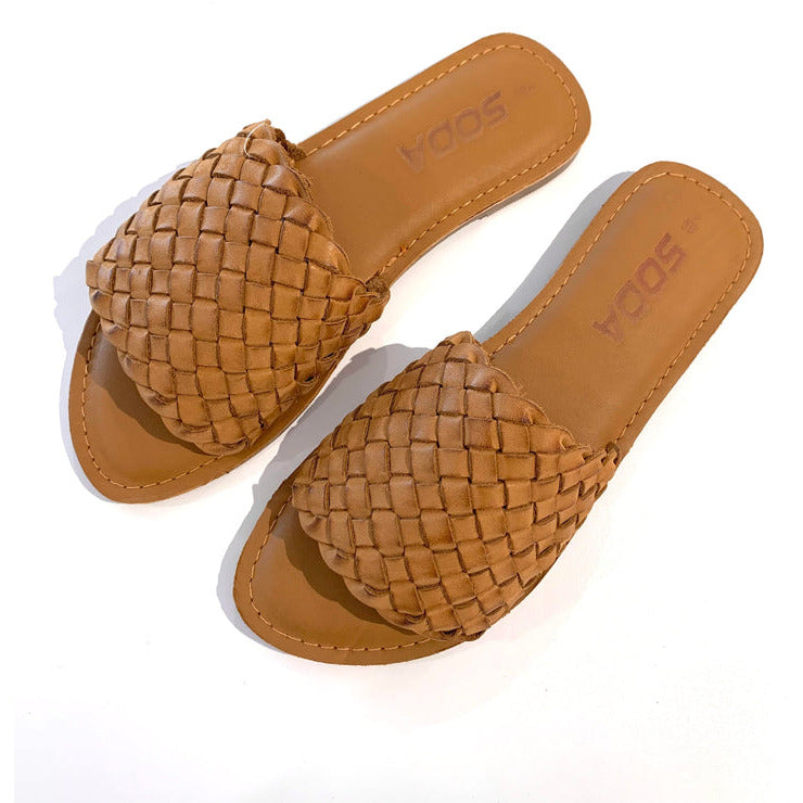 Soda Fresno Woven Leather Slide