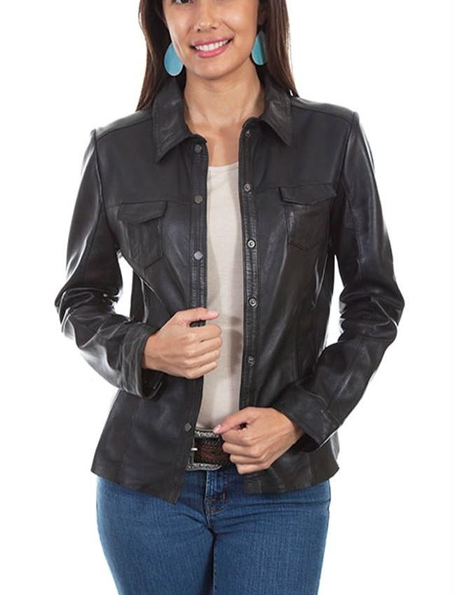 Women's Leather Shirt Jacket - Gypsy