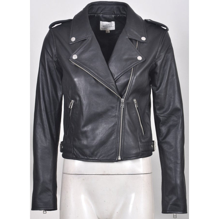 Women's Perf Ziggy Zip Leather Biker