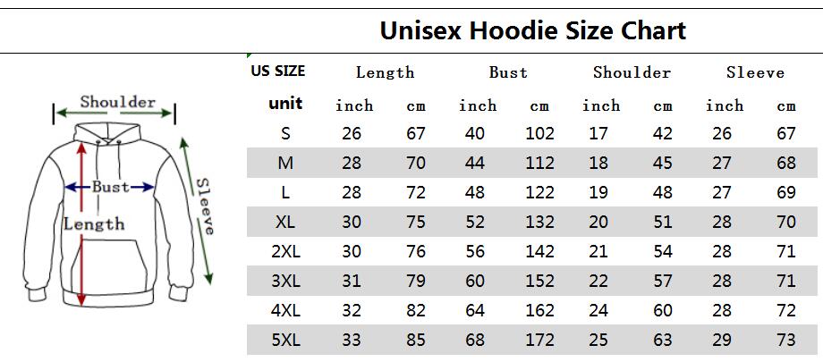 Unisex Clothing Size Conversion Chart