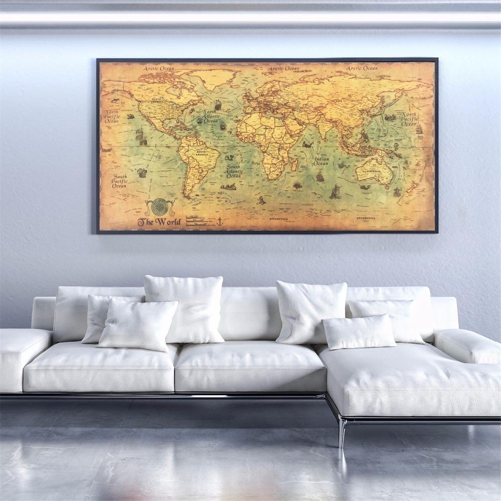 Goede Vintage Nautical World Map Poster - Geniesave SP-69