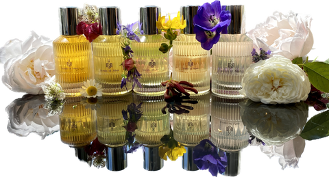 Floral perfumes with flowers