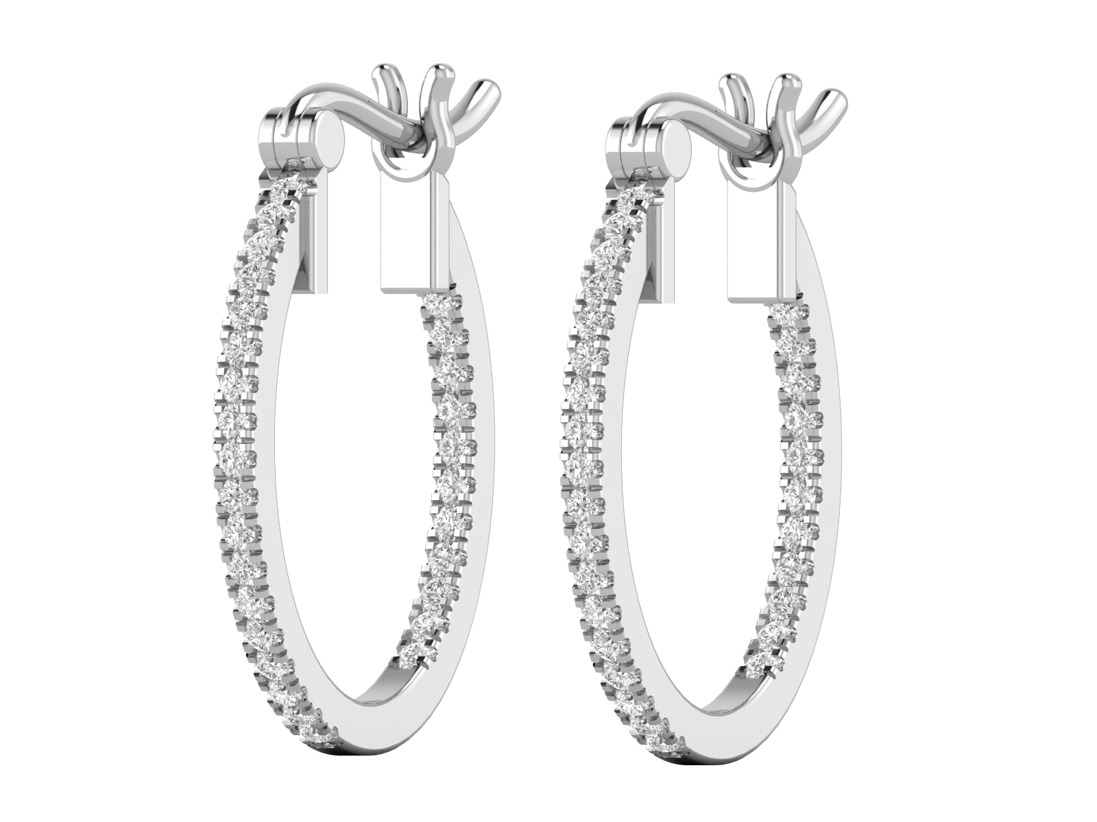 roberto coin large diamond hoop earrings