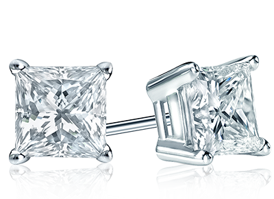 Princess Cut Diamond Stud Earrings Parisara Enterprises Llc