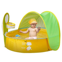 Load image into Gallery viewer, Baby Beach Tent with UV Protection Canopy and Basketball Hoop
