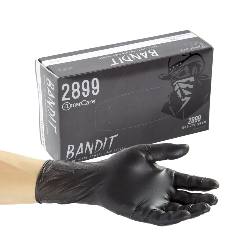 black vinyl gloves